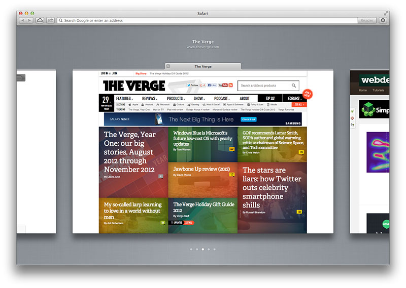 Safari 6 tab preview