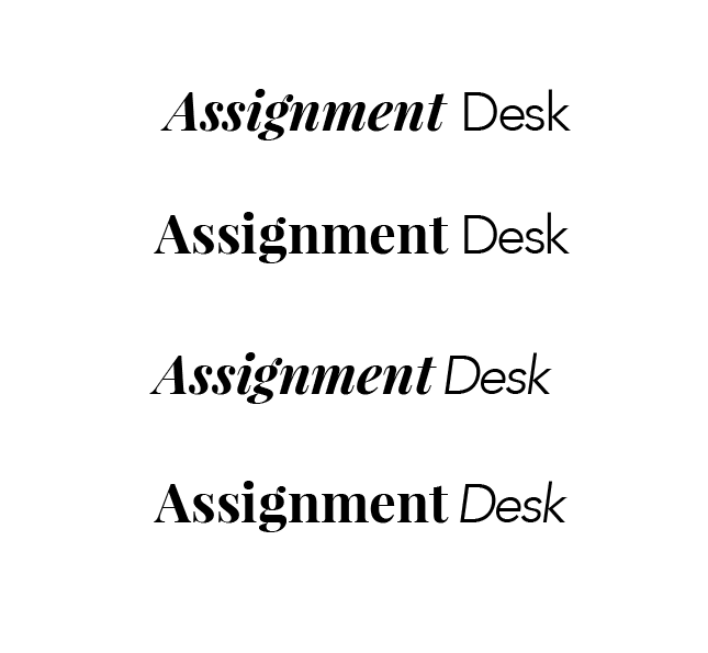 Working with font combinations