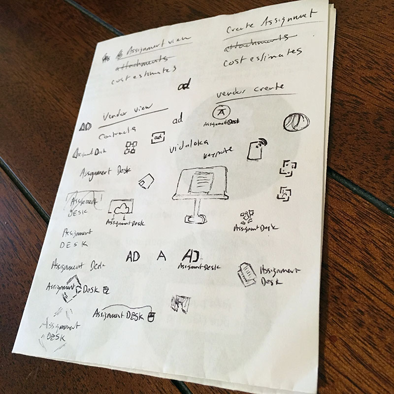 Initial logo sketches