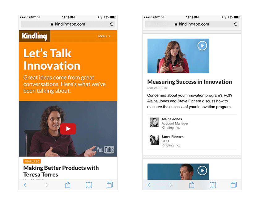 M2 mobile browser screenshot: let's talk innovation