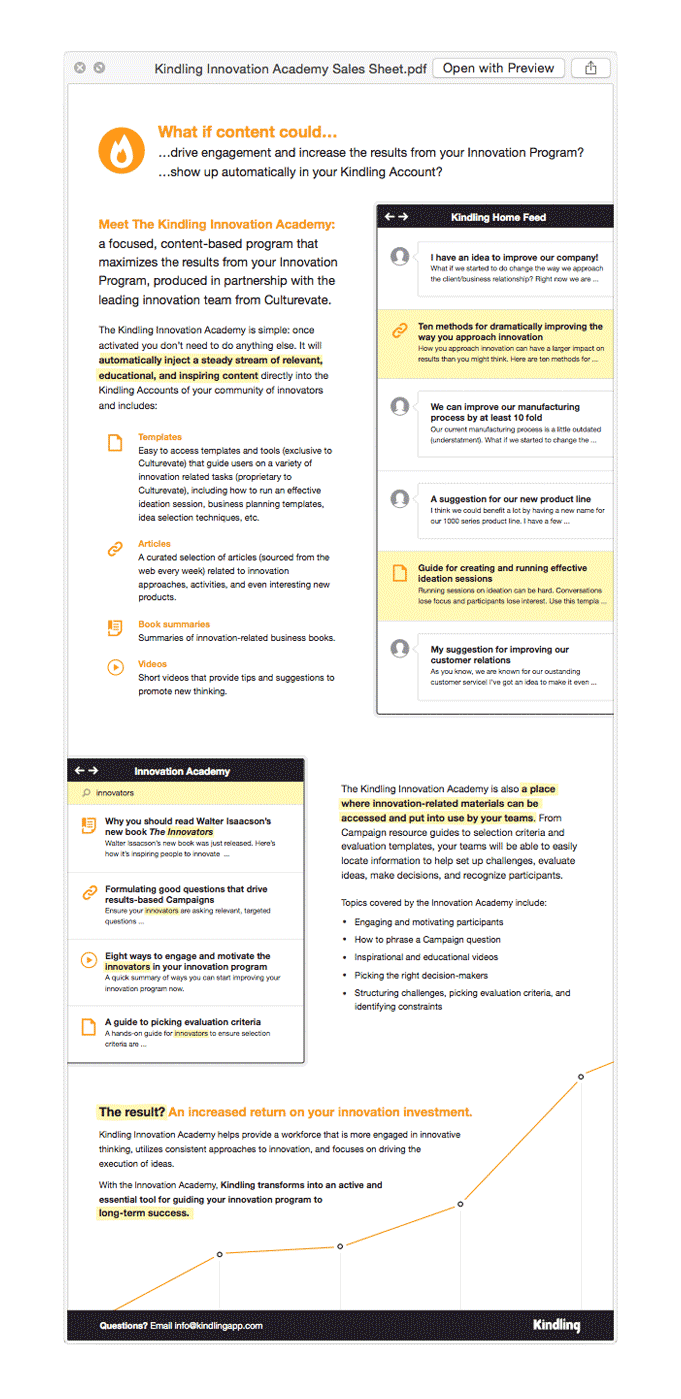 Final version of the Sales Sheet