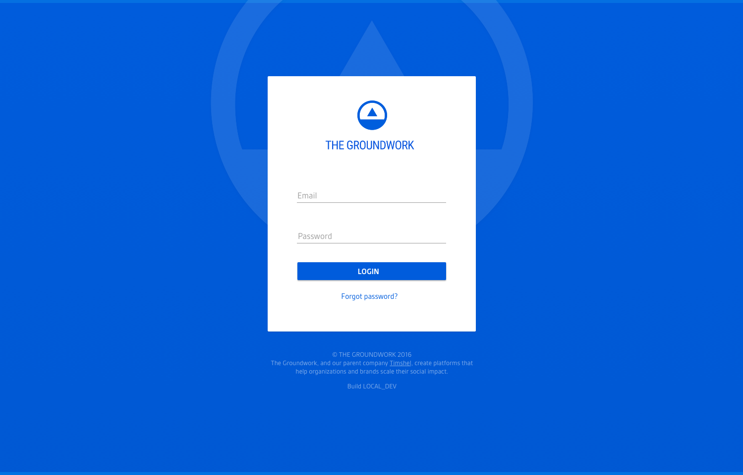 Screenshot of new login page mock for Admin with heavy color