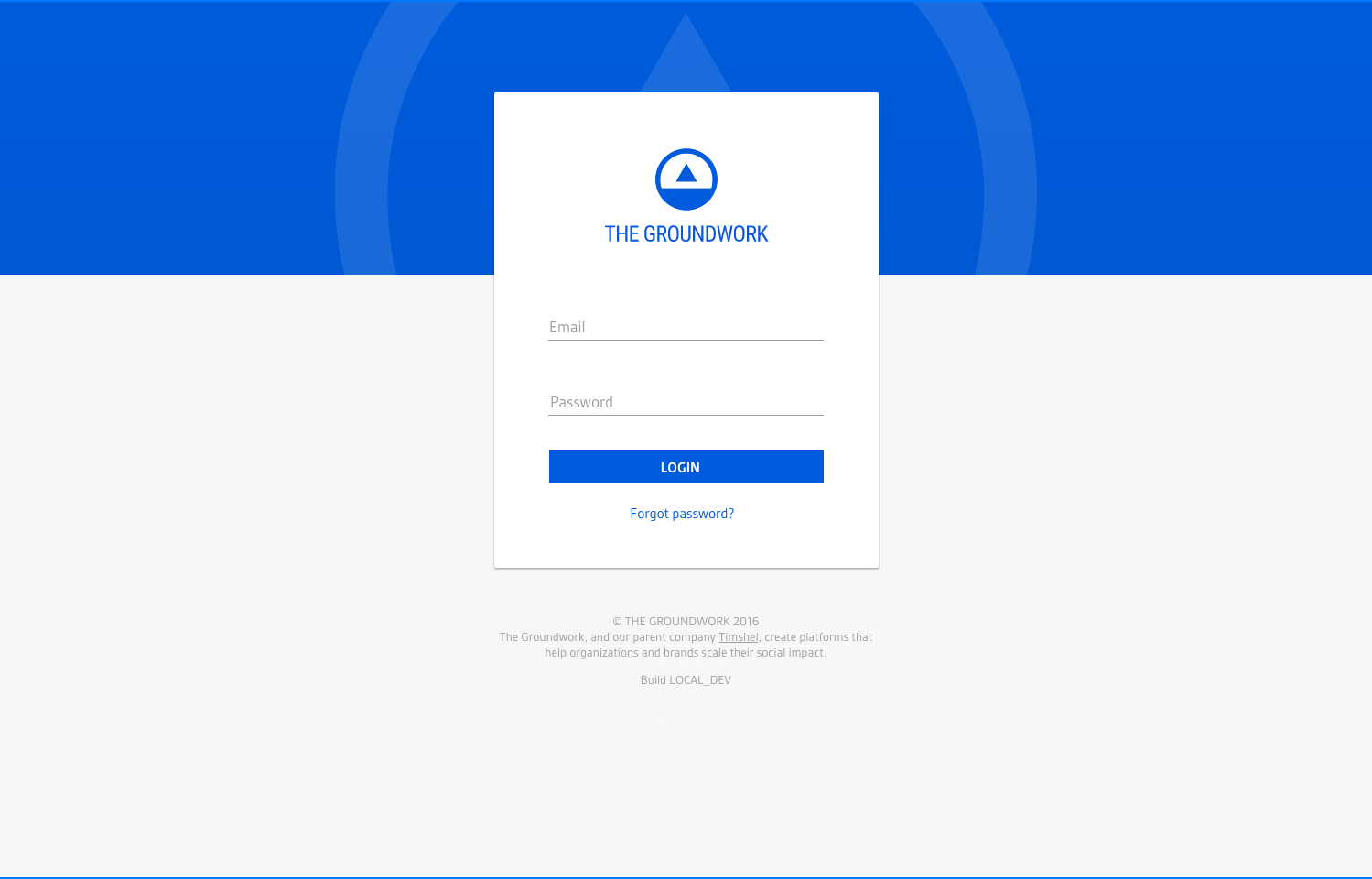 Screenshot of new login page mock for Admin with light color