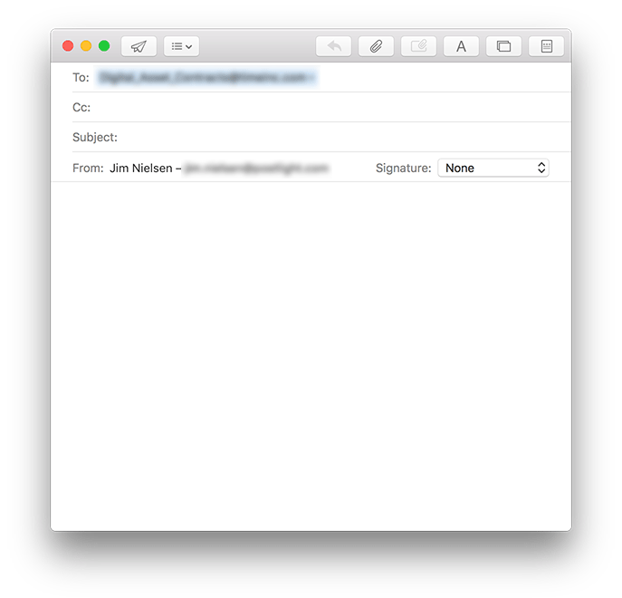 Screenshot of basic email