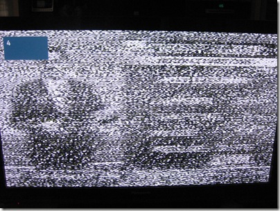 Image of a TV with a weak signal