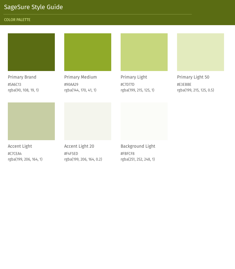 Screen shot of a particular theme’s color guide