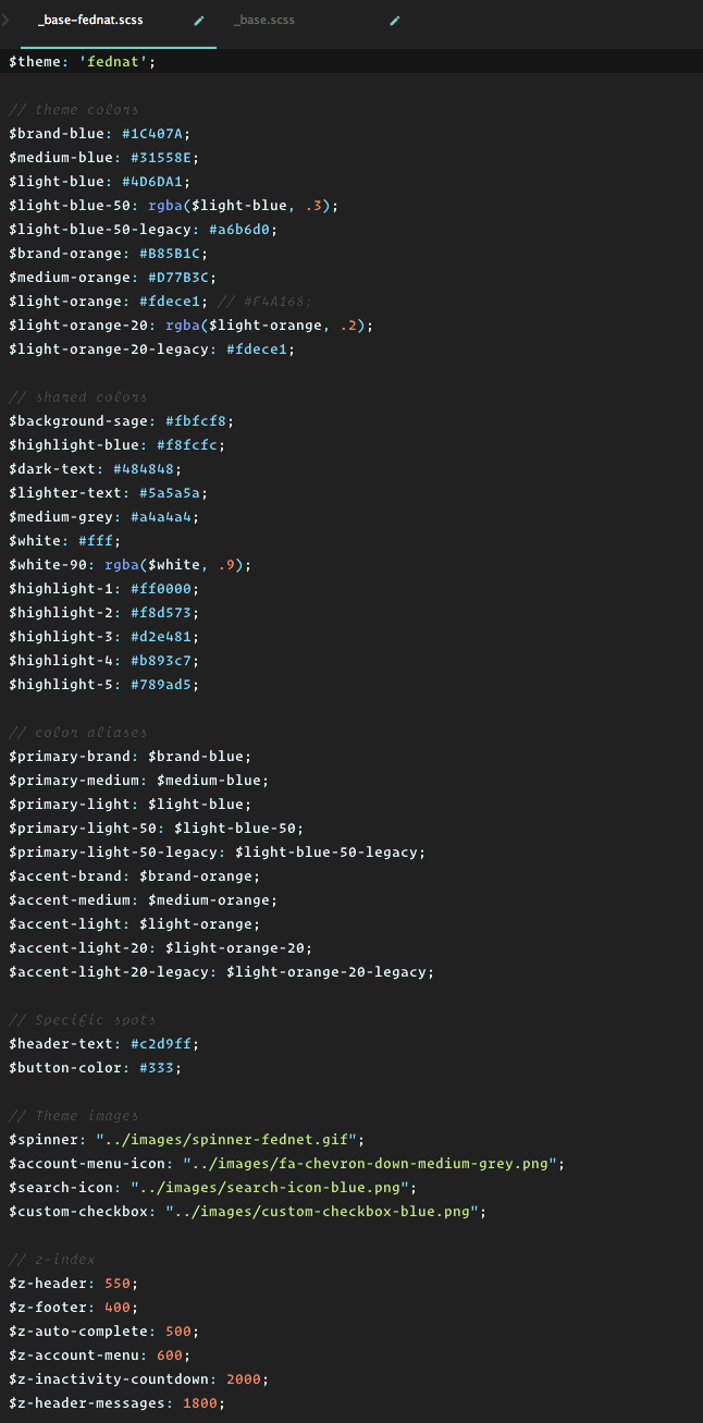 GIF of code variables before re-factor