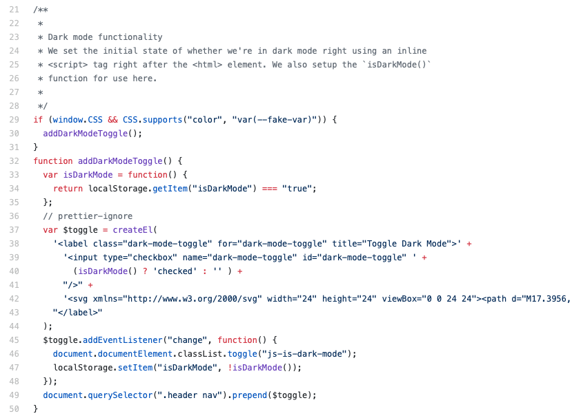 Screenshot of the :root selector CSS colors