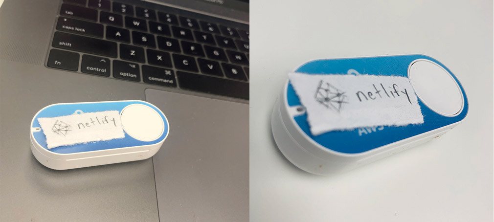 IoT button with Netlify logo