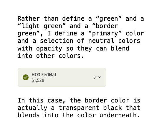 Graphic showing and explaining a UI element with rgba colors