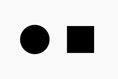 Image of circle and square shapes of different pixel sizes