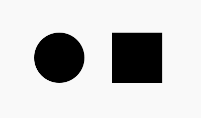 Image of circle and square shapes of the same pixel size