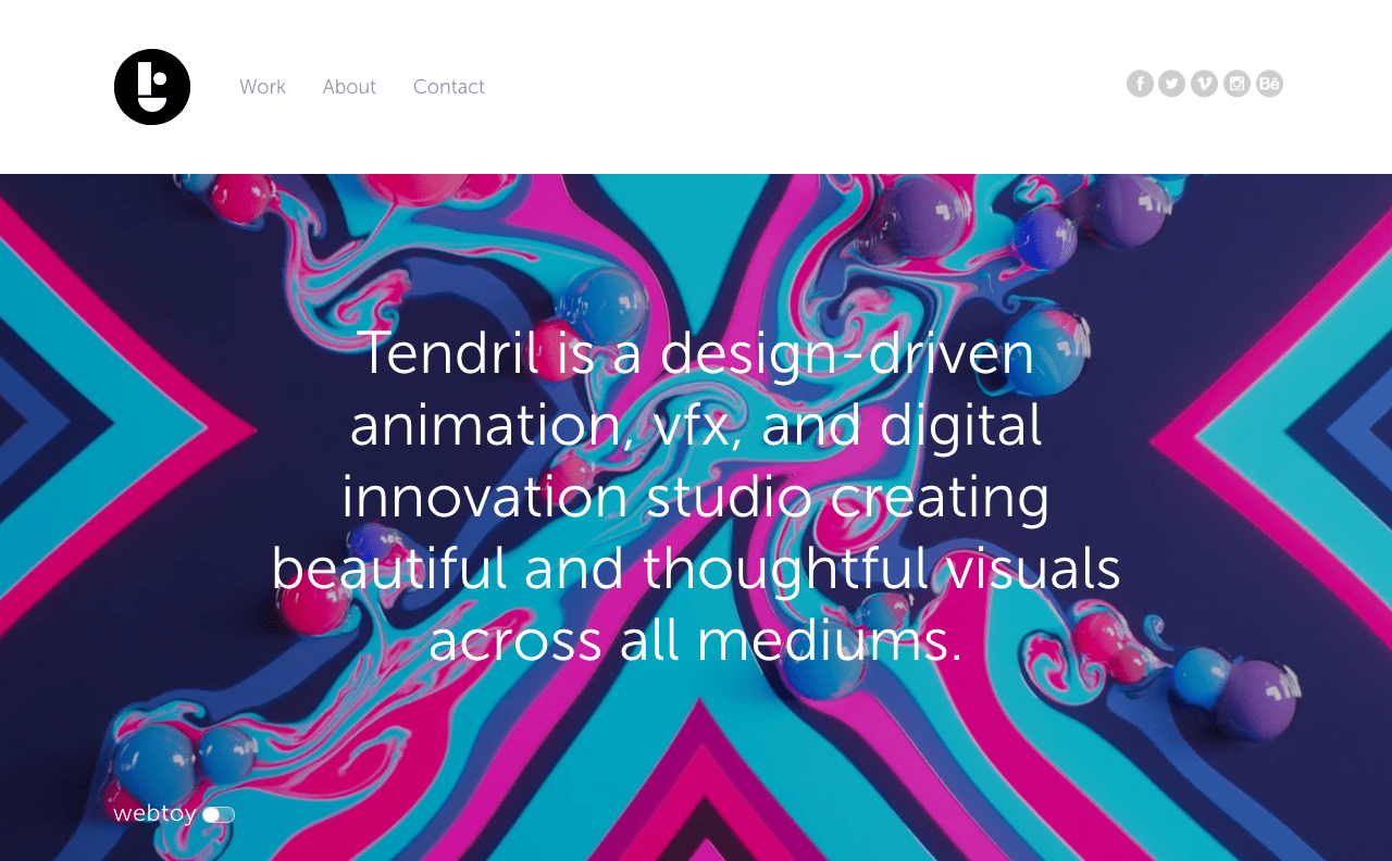 Screenshot of tendril.ca, March 2020