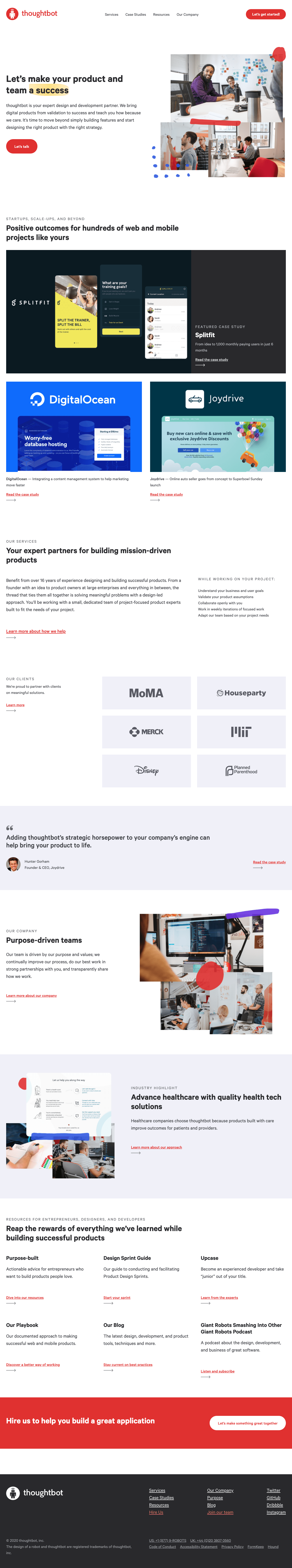 Screenshot of thoughtbot.com, March 2020
