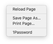 Screenshot of Safari’s contextual menu when you right-click on a webpage with the developer tools turned on.