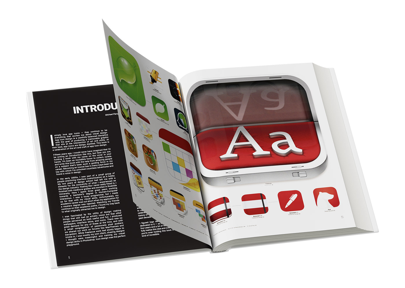 3D rendering of The iOS App Icon Book