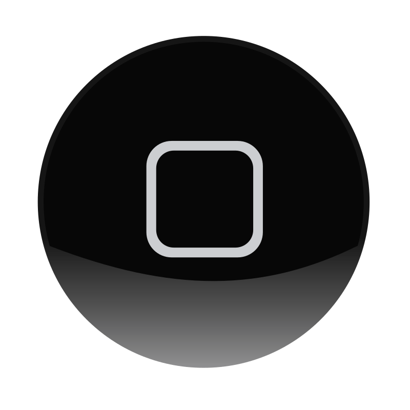 A digital reproduction of the original iPhone’s home button, showing the outline of an icon with corner radii.