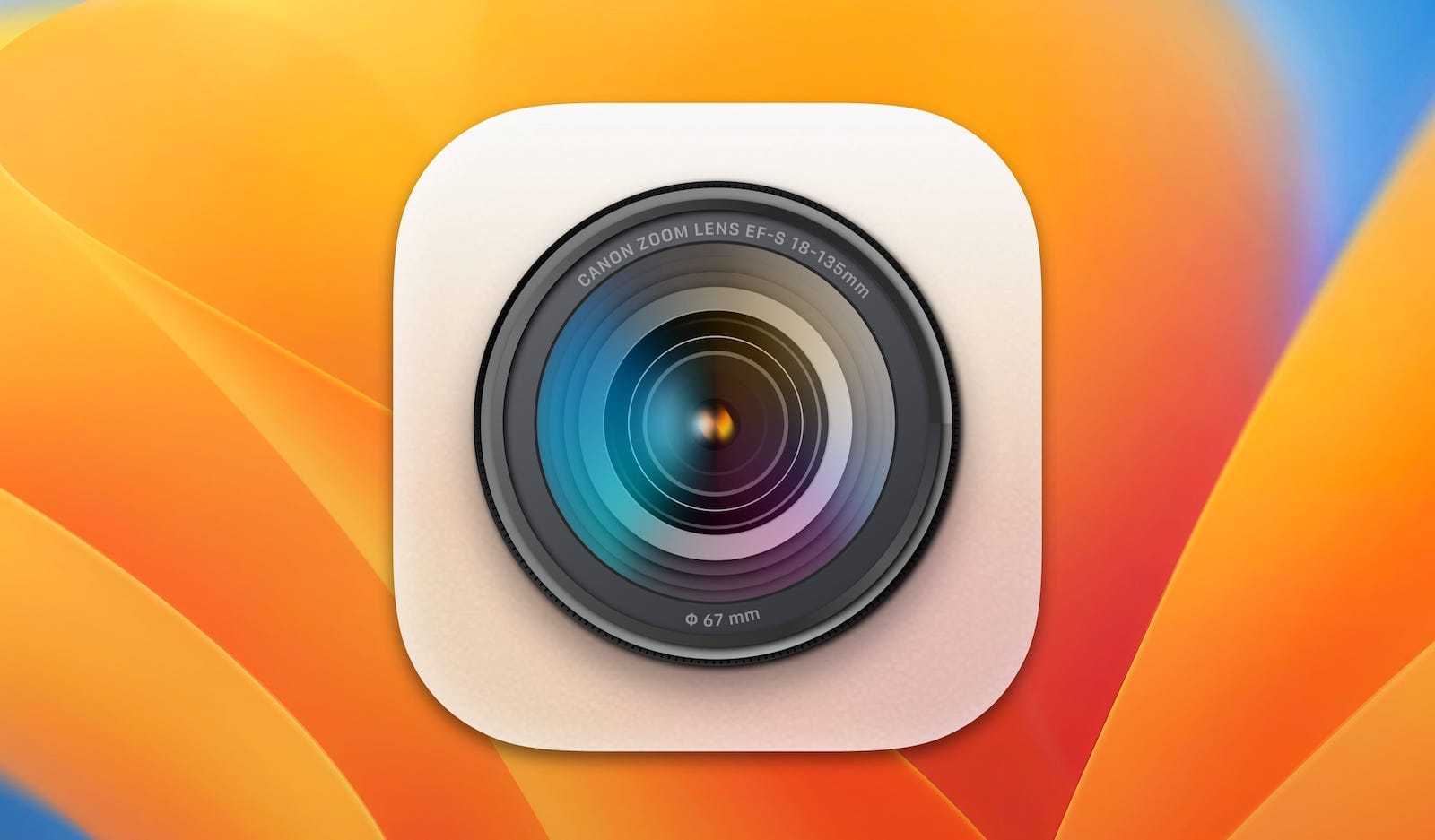 Camera icon with a zoom lens in the middle.