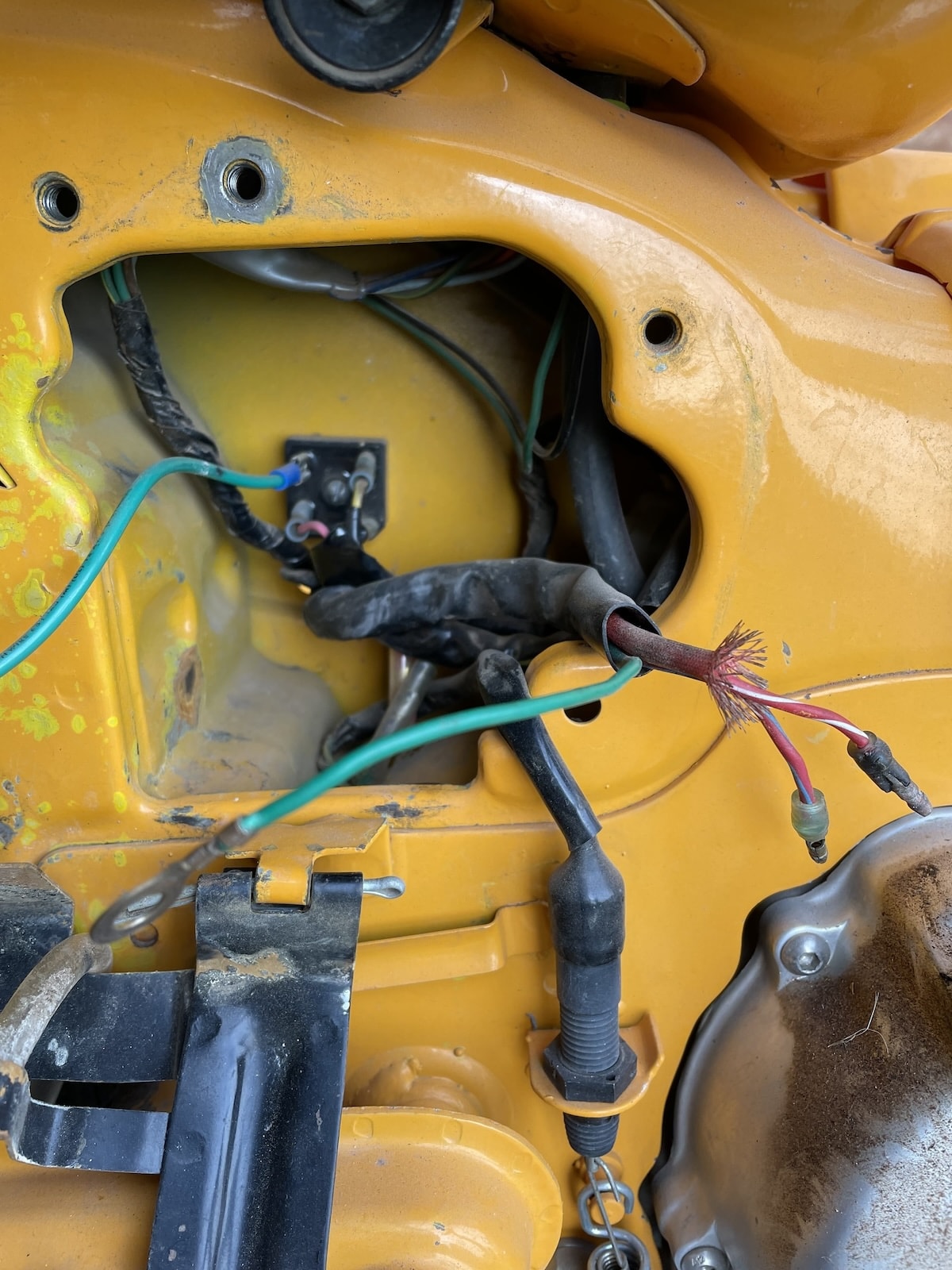 Photograph of the wiring on a Honda Trail CT90